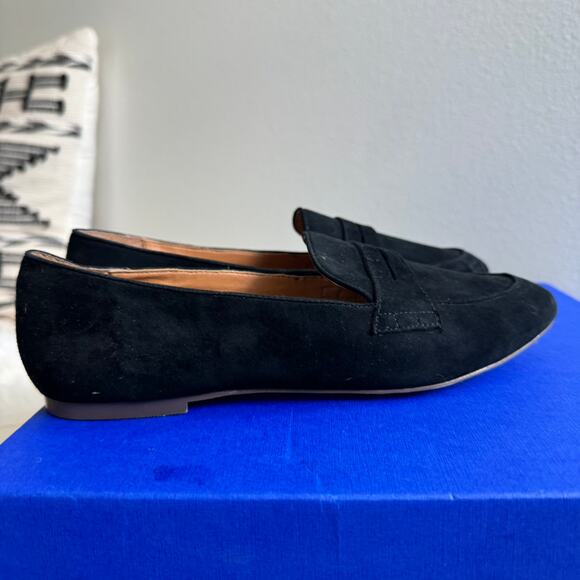 JCREW Black Suede Classic Penny Loafer Size 7.5 - Picture 4 of 11